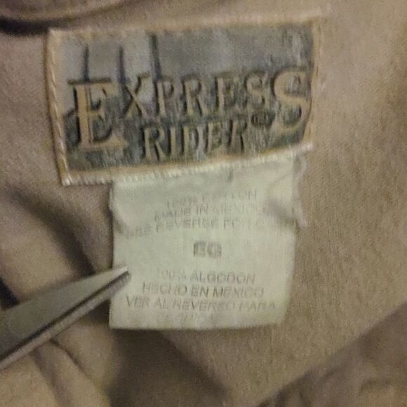 Express‎ Rider tan vintage Aztec print shirt size  XL - Picture 3 of 5